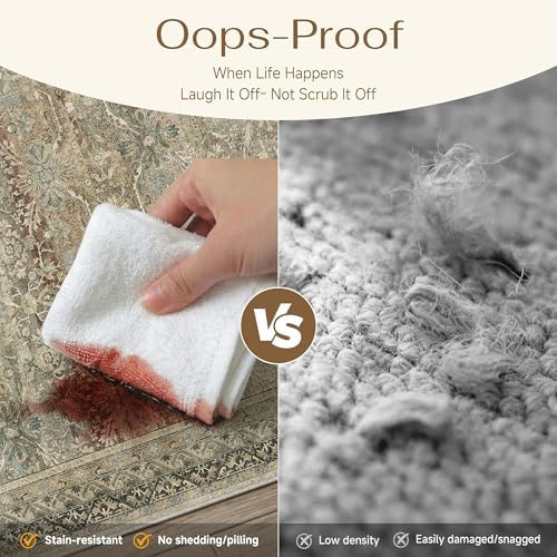 HUGEAR 5x7 Area Rugs Retro Brown Washable Rug - Image 6