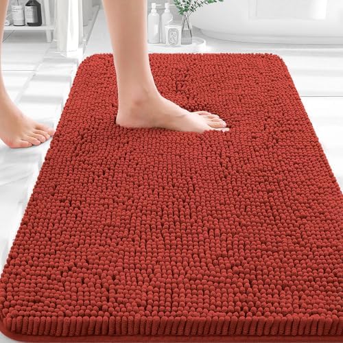 OLANLY Small Bathroom Rugs 30x18, Extra Soft Absorbent Chenille Bath Rugs by OLANLY