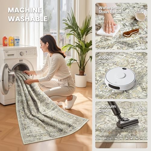 zesthome 8x10 Area Rugs for Living Room,Large Washable Rug,Brown - Image 5