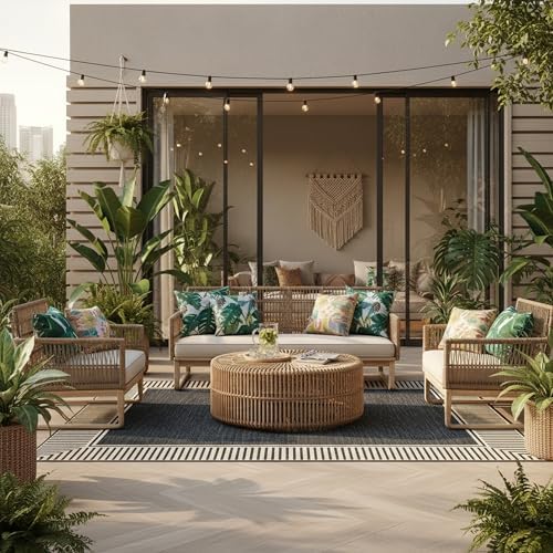 Nuloom Asha Dark Grey/Ivory, 8' x 10', Casual, Striped Border, Soft and Cozy, High Traffic, Stain Resistant, Easy Clean, Durable Area Rug for Indoor/Outdoor Patio, Deck, Porch, Garden, Courtyard by nuLOOM