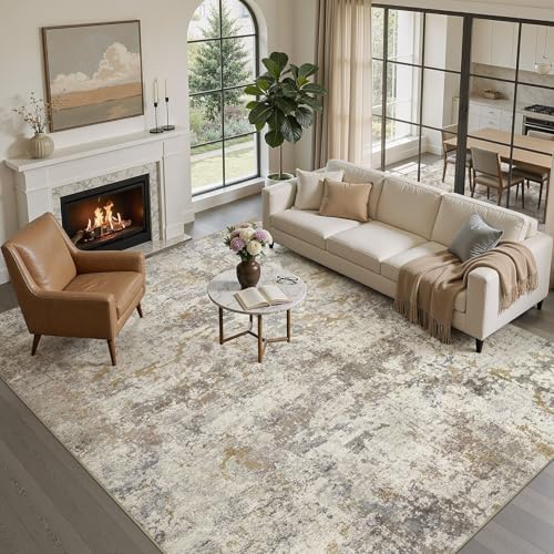 kakania Washable 8x10 Area Rug for Living Room: Abstract Modern Home Decor by kakania