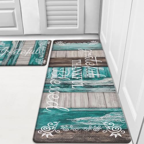 HEBE Anti Fatigue Kitchen Mat Set of 2, Cushioned Kitchen Mats for Floor by HEBE