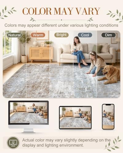 OLANLY 6x9 Washable Area Rug, Soft Non Slip Carpet for Bedroom Living Room - Image 2