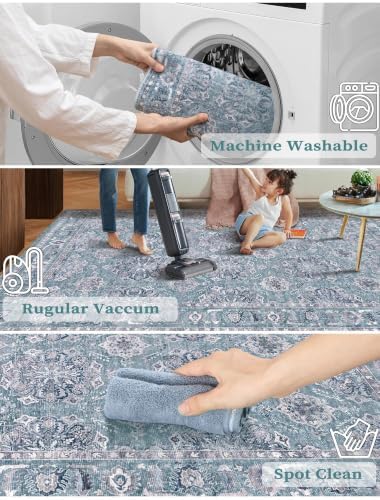 SERISSA 2x6 Washable Non Slip Floral Boho Runner Rug for Hallway - Image 2
