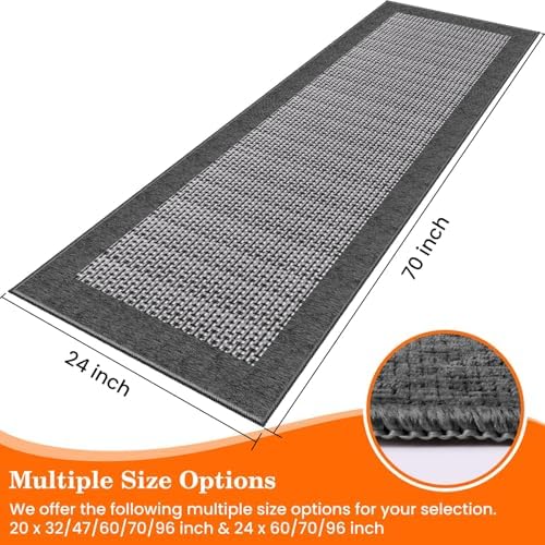 StepRite Kitchen Rugs, Kitchen Mats for Floor, 70"x24" Non-Slip Machine-Washable Kitchen Throw Rug, Absorbent Runner Rugs Office, Sink Standing Desk Mat, Decor Carpet, Grey - Image 3