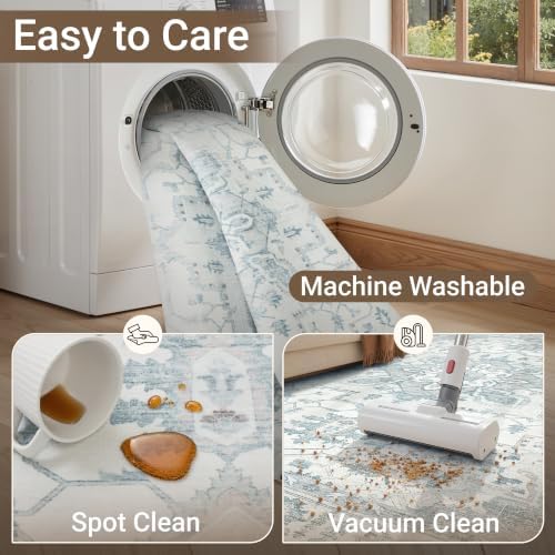 befbee Washable 5x7 Area Rug Non Slip Stain Resistant Rug for Living Room - Image 5