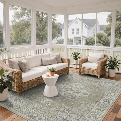 GENIMO Indoor Outdoor Rug, Washable for Patio and Deck, Cream Beige, 8x10 - Image 3