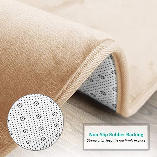 Clara Clark Bathroom Rugs, Velvet Memory Foam Bath Mat, Non-Slip, Machine Washable Bath Rugs - Dries Quickly, Ultra Soft Plush Bath Mats for Bathroom, 17 x 24, Cream - Image 4
