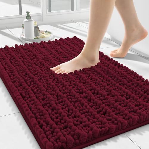 Smiry Bathroom Rugs 24X16, Extra Soft Rubber Backing Chenille Bath Mats by Smiry