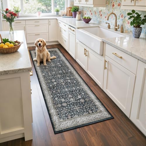 Hallway Runner Rug 2x6 for Bedroom Kitchen, Grey by WelcometoBabovid