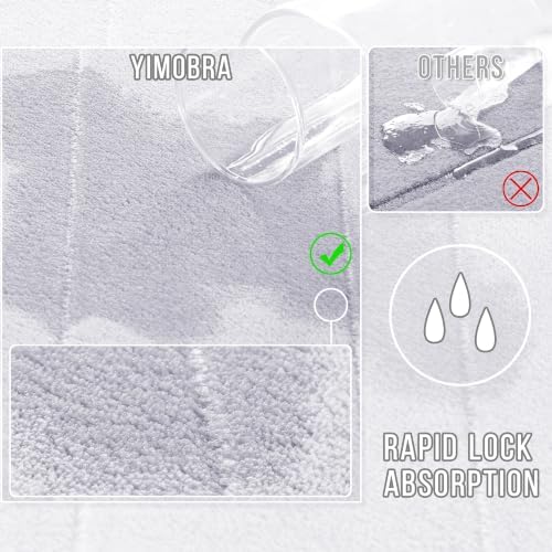 Yimobra Memory Foam Toilet Bath Mat U-Shaped, Soft and Comfortable, Super Water Absorption, Non-Slip, Thick, Machine Wash and Easier to Dry for Bathroom Commode Contour Rug, 24 X 20 Inches, White - Image 5