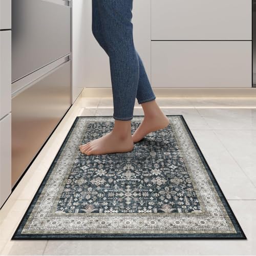 Hallway Runner Rugs for Kitchen 2x5 Washable Non-Slip Farmhouse Grey - Image 3