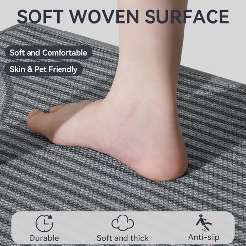 Kitchen Mats for Floor, Kitchen Rugs Non Slip, 17x59 Grey - Image 2