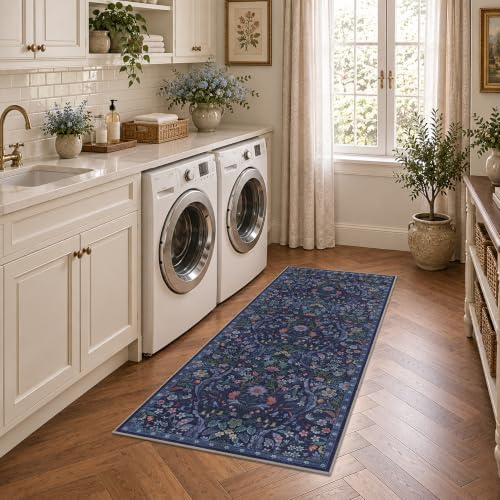 2x5 Floral Runner Rug for Hallway Washable Kitchen Runner Rug - Image 4