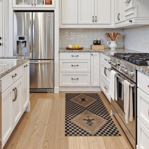 LIVEBOX Easy Jute Checkered Washable Entryway Rug 2x3, Non Slip Ultra Thin Front Door Mat Indoor Entrance, Farmhouse Small Kitchen Rug No Shed Jute Rugs Carpet for Hallway Bedroom Bathroom - Image 7