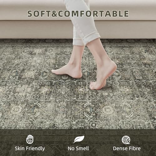 8x10 Retro Washable Area Rugs for Living Room,Bedroom,Dining Room,Nursery - Image 5