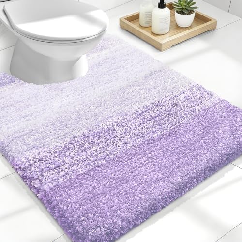 OLANLY Luxury Toilet Rugs U-Shaped 24x20, Soft Absorbent Microfiber Mat by OLANLY