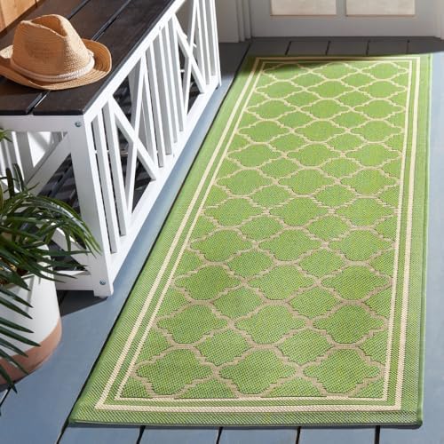 SAFAVIEH Washable Rug Outdoor Courtyard Collection - 2'3" x 6'7" Runner, Green & Beige, Non-Shedding & Easy Cleaning, Ideal for Patio, Entryway, Mudroom, Hallway, Kitchen (CY6918-244) by Unknown
