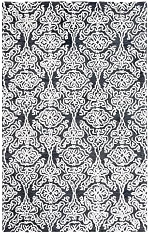 SAFAVIEH Blossom Collection Accent Rug - 4' x 6', Black & Ivory, Handmade Wool, Ideal for High Traffic Areas in Entryway, Living Room, Bedroom (BLM112Z) - Image 3