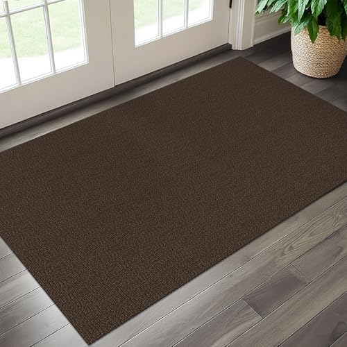 EARTHALL Washable Entryway Rug, Non Slip Area Rug, 3x5 Ft, Brown/Coffee - Image 5