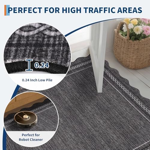 GarveeHome Scalloped Washable Rugs 2x6 Rug Runners for Hallways Non Slip - Image 6