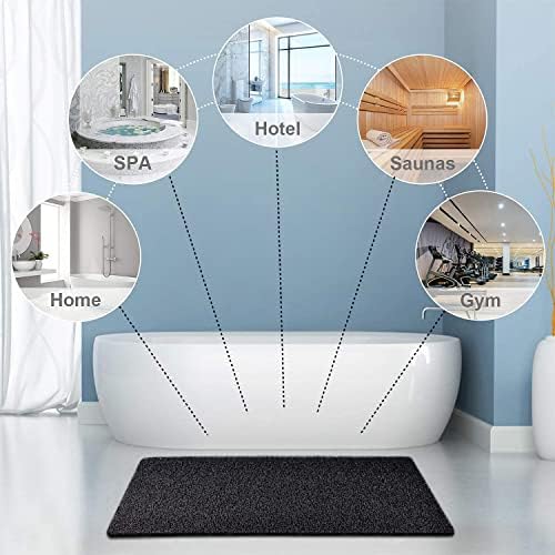 godehone Shower Mats Non Slip Without Suction Cups, PVC Loofah Bathroom Mats, Loofah Mats for Shower and Bathroom, Quick Drying, 23.6× 34.6 Inch, Black - Image 4