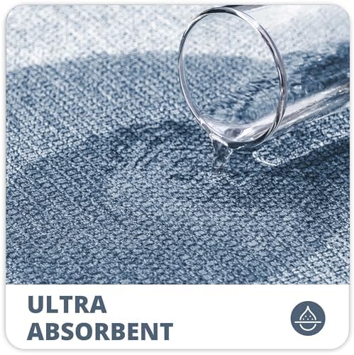 Bosap Toilet Rugs U Shaped Bathroom Rug,Machine Washable Non Slip Quick Dry Super Absorbent Ultra Thin Toilet Mats for Bathroom Toilet.Blue,1'8"x2'(20x24inch) - Image 3