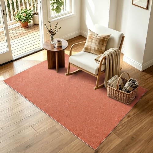 3x5 Orange/White Area Rug Washable Non-Slip Soft Thin for Bedroom Kitchen - Image 3