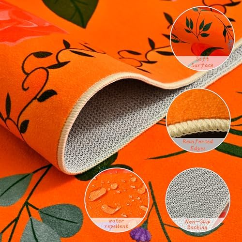 ISEAU 8x10 Area Rug for Livingroom,Washable Rug for Bedroom Dorm,Orange Red - Image 6