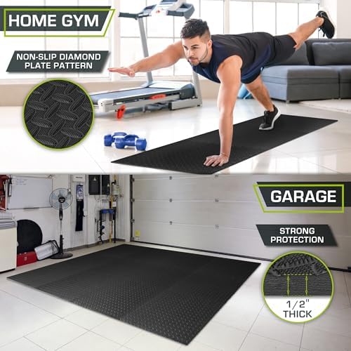 ProsourceFit Exercise Puzzle Mat 1/2-inch, EVA Interlocking Foam Floor Tiles for Home Gym, Workout Equipment, Kids Play Areas, Black, 72 SQ FT - 18 Tiles - Image 3