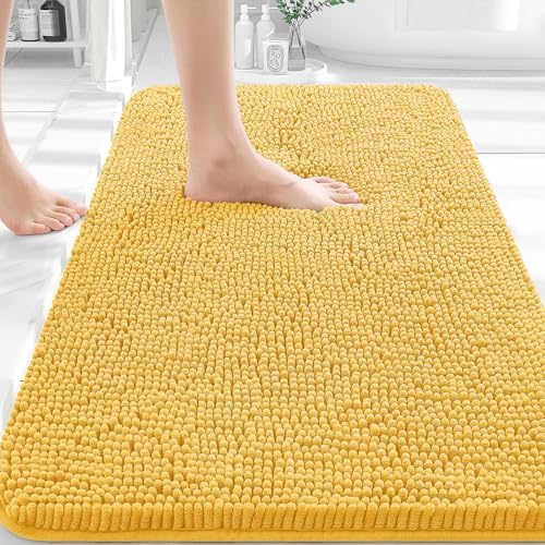 OLANLY Bathroom Rugs 36x24, Extra Soft Absorbent Chenille Bath Rugs by OLANLY
