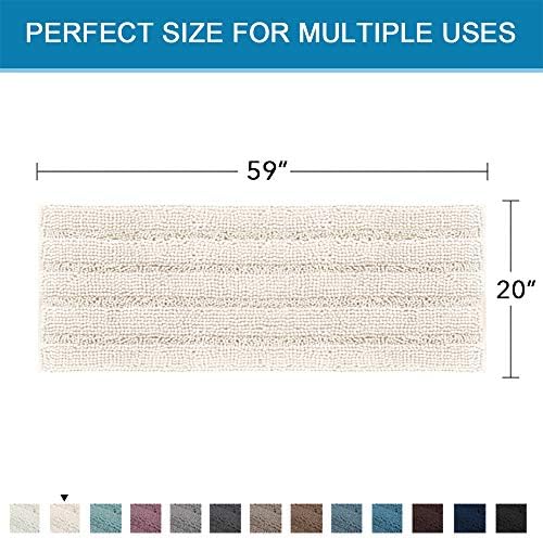 H.VERSAILTEX Bathroom Rugs Bath Mat Runner Rug Non Slip Kitchen Rug Extra Long Bath Rug Runners Oversized 59" x 20" Absorbent Washable Dry Fast Plush Area Rug for Bathroom/Bedroom - Ivory - Image 2