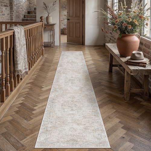 HUGEAR Beige Runner Rugs 3x10 Washable Rug Indoor Carpet by HUGEAR