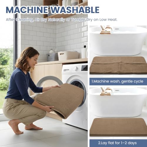 Smiry Memory Foam Bath Mat 45x27, Extra Soft Absorbent Bathroom Rugs - Image 6