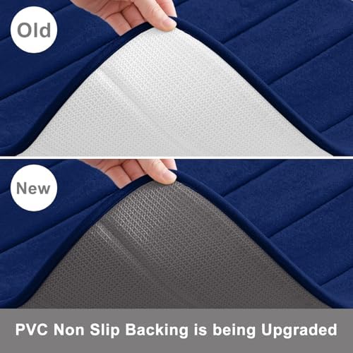 Buganda Memory Foam Bath Mat, 70" x 24", Ultra Soft and Non-Slip Bathroom Rugs, Water Absorbent and Machine Washable Bath Rug Runner for Bathroom, Shower, and Tub, Navy Blue - Image 4