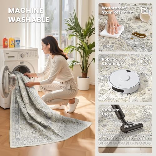 zesthome 6x9 Area Rugs for Living Room,Large Washable Rug,Beige - Image 5