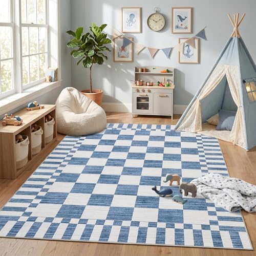 GarveeHome Checkered Rug 3x5 Area Rugs for Living Room Washable Nursey Rug by GarveeHome