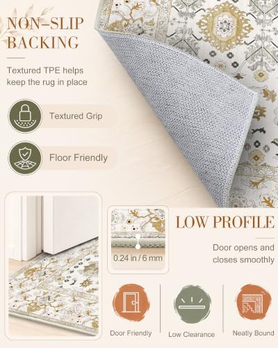 OLANLY 2x6 Washable Runner Rug, Soft Non Slip Carpet for Hallway Kitchen - Image 7