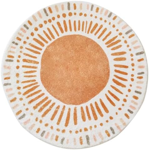 Poowe Cute Point Rings Kids Rug Round Alphabet Soft Area Rugs for Bedroom (Round 39.4") - Image 2
