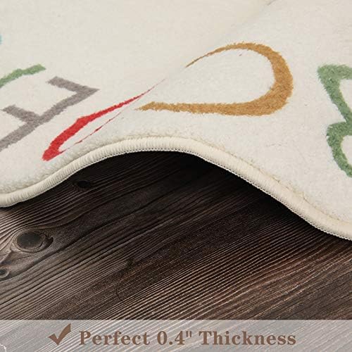 Topotdor Round ABC Area Rug,63 Inch Soft Floor Carpet,Multi Color - Image 5