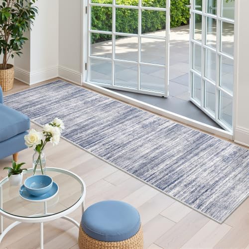 2x8 Runner Rug Non Slip,Washable Hallway Runner Rug,Blue - Image 4