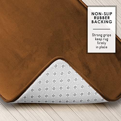 Clara Clark Bathroom Rugs, Velvet Memory Foam Bath Mat, Non-Slip, Machine Washable Bath Rugs - Dries Quickly, Ultra Soft Plush Bath Mats for Bathroom, 20 x 24, Chocolate Brown - Image 5