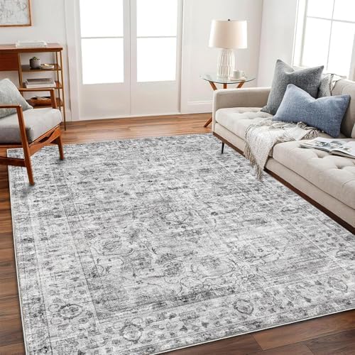 CHAMPLANT Area Rug 5'x7' Washable Rug Vintage Traditional Floor Cover Thin Retro Kitchen Indoor Distressed Non Slip Carpet for Living Room Bedroom Dining Room - Image 2