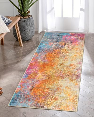 Lahome Kitchen Rugs, 2x4 Washable Rug with Soft Low-Pile for Entryway and Hallyway, Non-Slip&Small Carpet for Bathroom, Easy Clean Door-Friendly Mat, Kid&Pet Friendly Modern Decor 2x4 Galaxy - Image 6