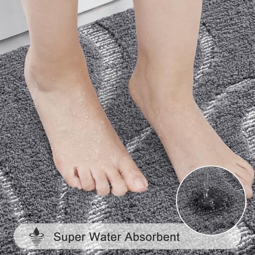 HEBE Bathroom Rugs Sets 5 Piece, Non Slip Washable Absorbent Bath Mat Set - Image 5