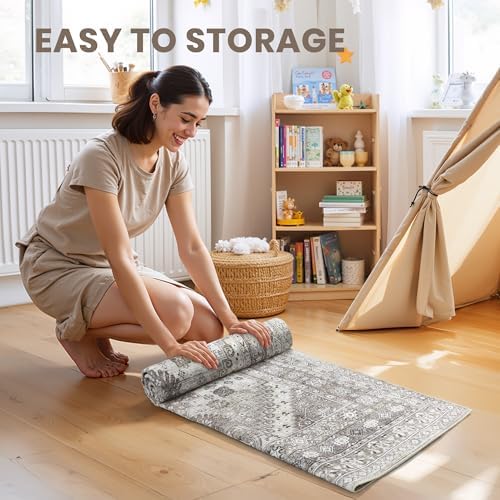 zesthome 2'6 x 8' Runner Rug Non Slip,Washable Kitchen Rugs,Brown - Image 7