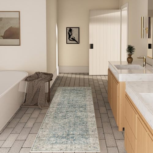 Washable Kitchen Rug Runners for Hallways: 2'x10' Bedroom Rug with Non Slip Backing Low-Pile Soft Indoor Floor Carpet Runner for Indoor Entryway Hallways Kitchen Laundry Room Farmhouse - Image 6