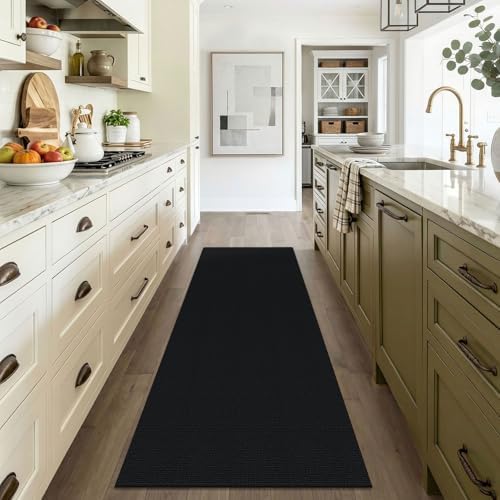 EARTHALL Washable Runner Rug, Non Slip Doorway Rug, 3x6 Ft, Black Heather - Image 5
