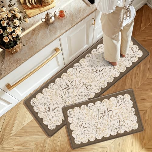 3PCS Vintage Anti-Fatigue Kitchen Mats, Non-Slip Waterproof Rugs for Floor - Image 2