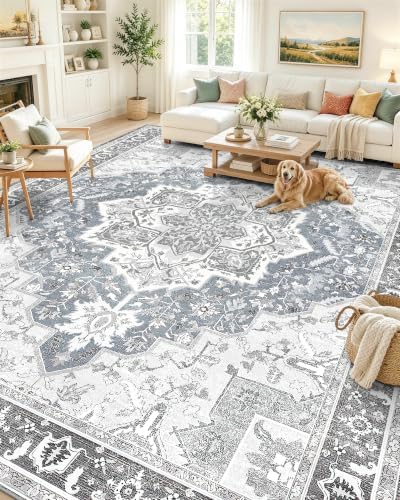 OLANLY 9x12 Washable Area Rug, Soft Non Slip Carpet for Bedroom Living Room by OLANLY